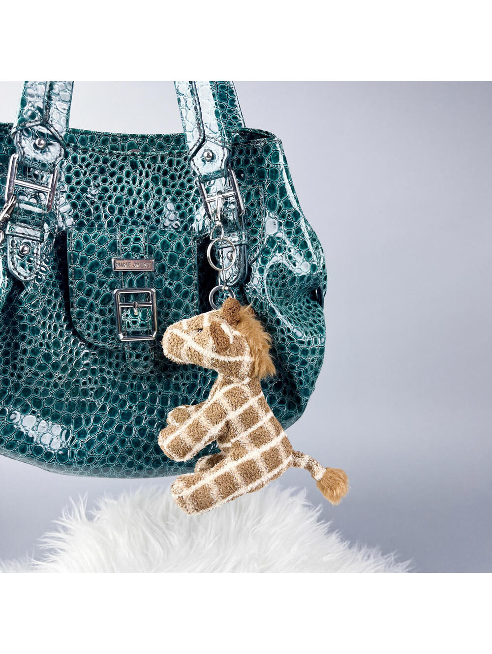 Plush Bag Charm | Upcycled Giraffe Toy Keychain